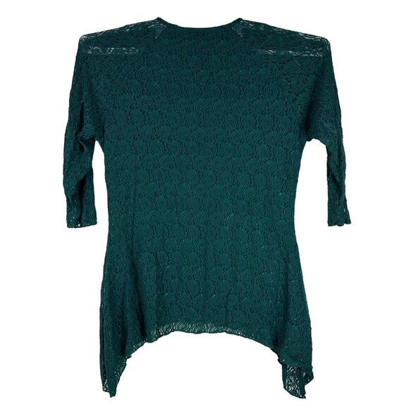 Indigo Soul Women's Lace Lined Blouse Size 2XL Plus Size Green - Picture 5 of 7